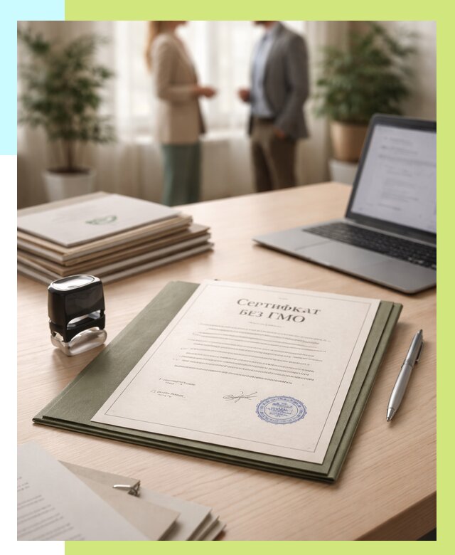 Сертификат без ГМО в Сегеже от 7804 р. оформить срочно Алешин-Сгж